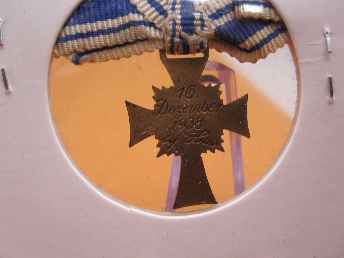H.W.  -  -  Miniatur Kreuz Ehrenkreuz der deutschen Mutter / Mutterkreuz in Bronze