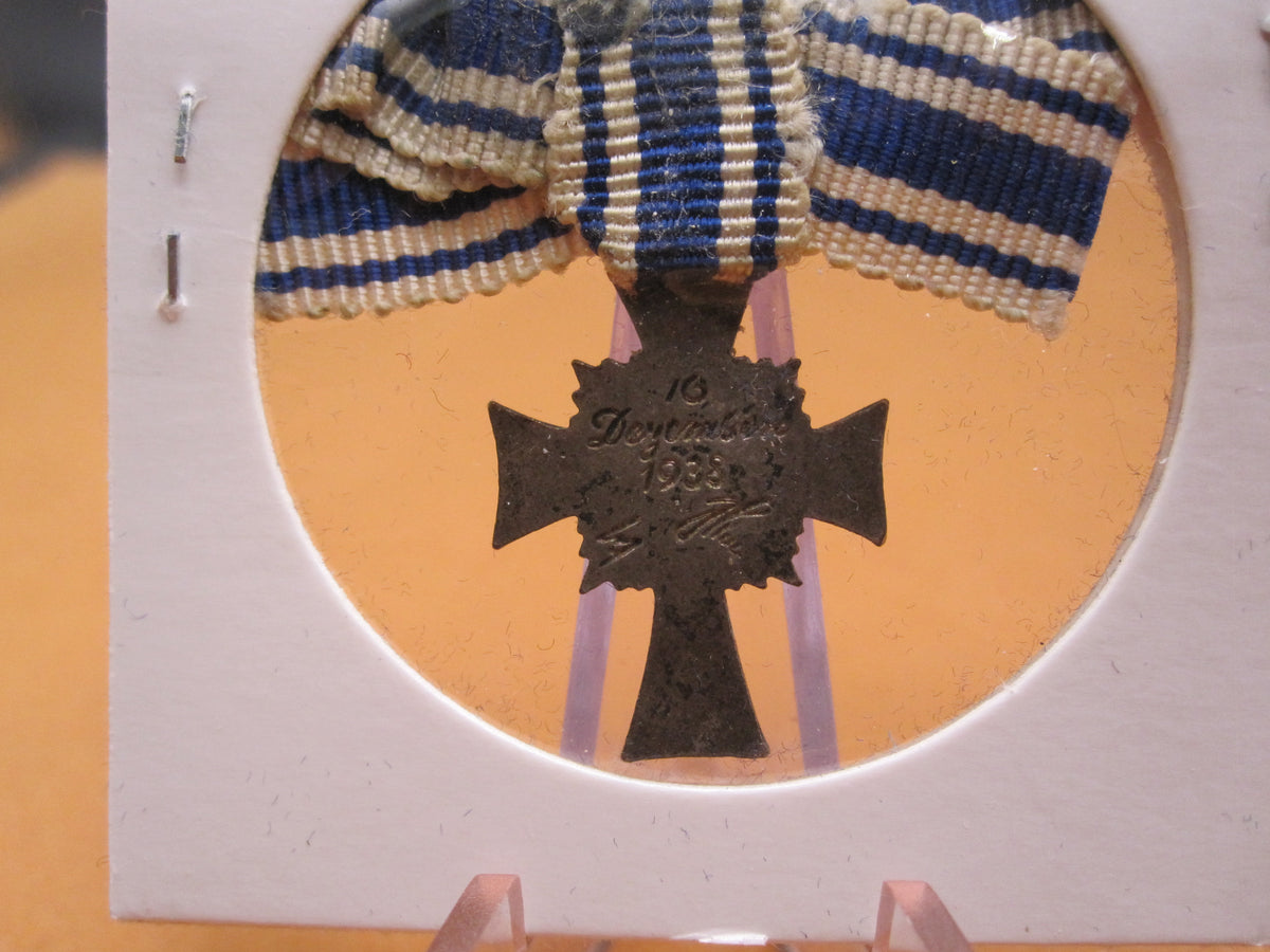 H.W.  -  -  Miniatur Kreuz Ehrenkreuz der deutschen Mutter / Mutterkreuz in Silber