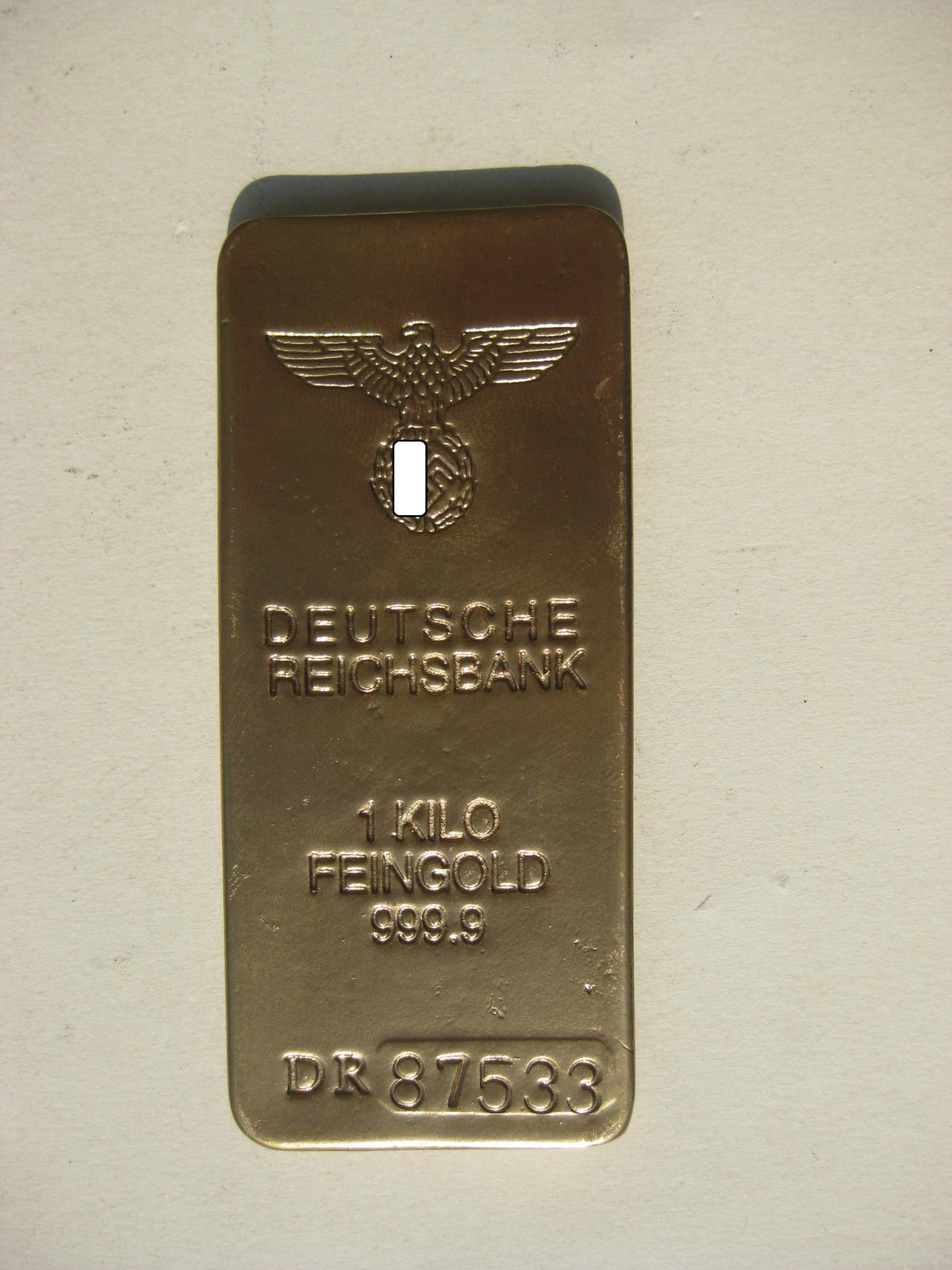 Spaßartikel Goldbarren der deutschen Reichsbank 1 Kilo Feingold 999,9 Sammleranfertigung