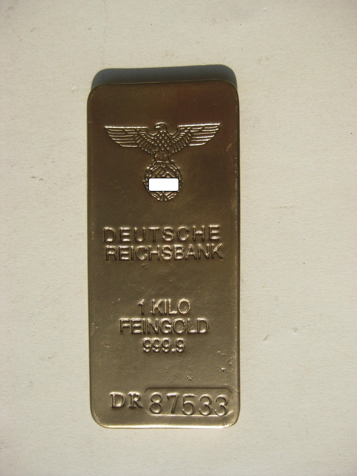 Spaßartikel Goldbarren der deutschen Reichsbank 1 Kilo Feingold 999,9 Sammleranfertigung