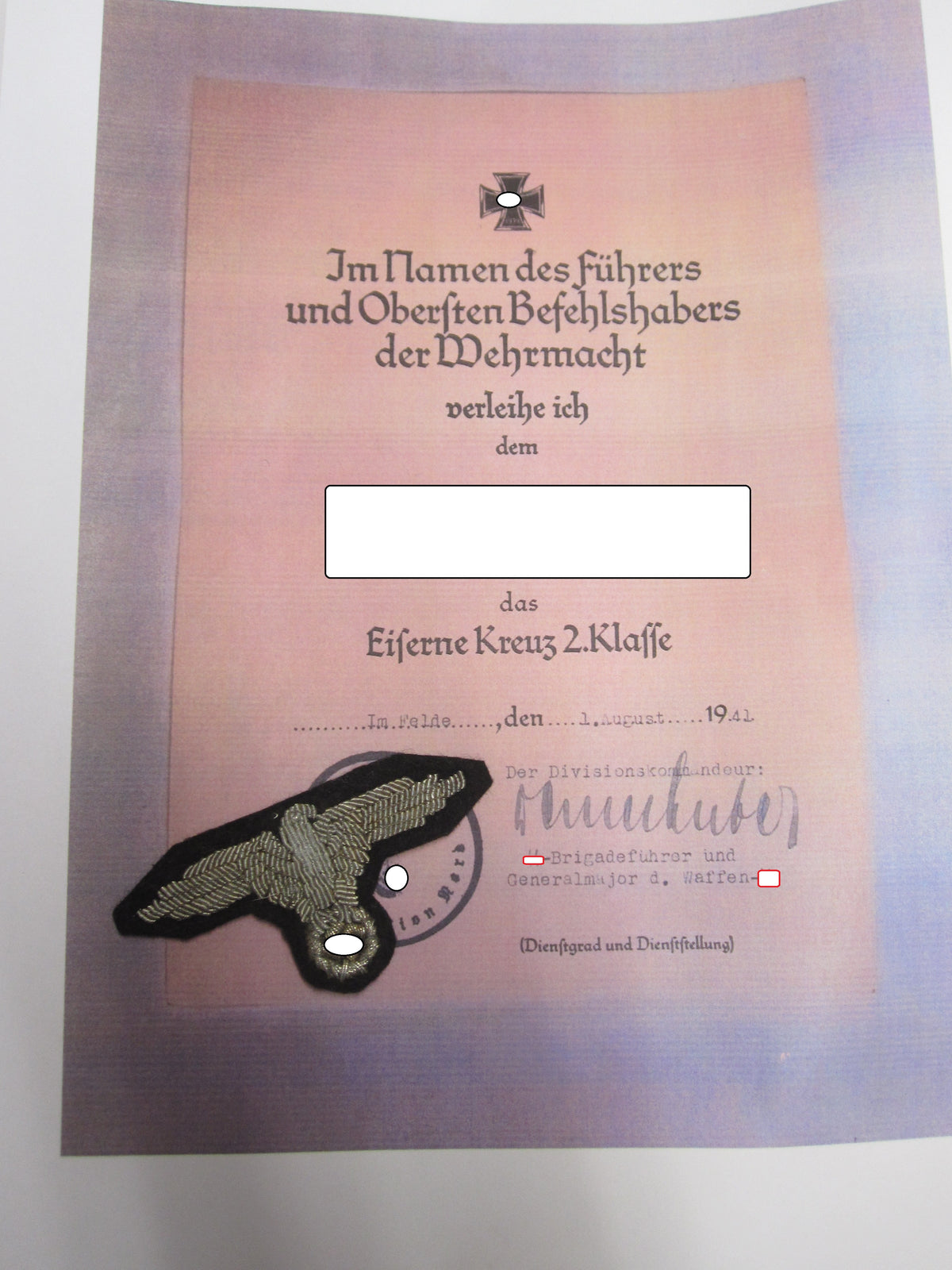 SS - Ärmeladler Waffen-SS  Effekten der Schutzstaffel 1000% alt und ORIGINAL