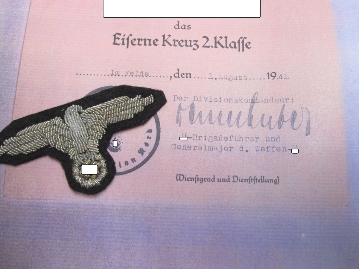 SS - Ärmeladler Waffen-SS  Effekten der Schutzstaffel 1000% alt und ORIGINAL