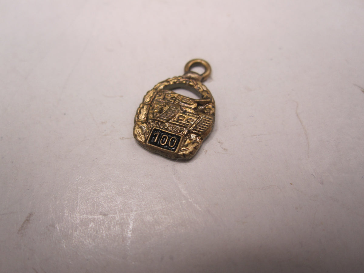 H.W.  -  - Miniatur Panzerkampfabzeichen der Wehrmacht in Bronze mit Einsatzzahl 100 Modell / Ausführung 1957