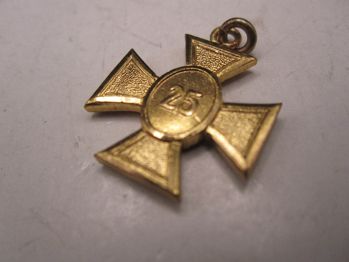 H.W.  -  - Miniatur Kreuz Polizeidienstauszeichnung für 25 Jahre Modell / Ausführung 1957