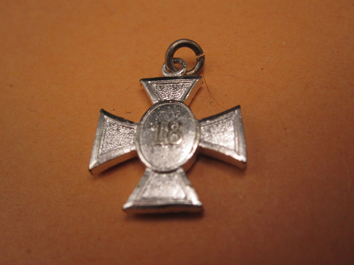 H.W.  -  - Miniatur Kreuz Polizeidienstauszeichnung für 18 Jahre Modell / Ausführung 1957