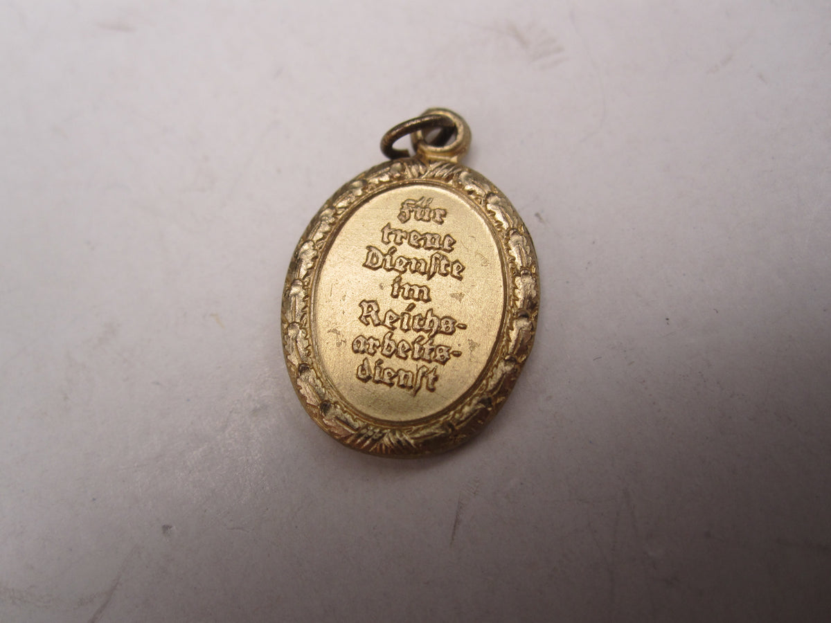 H.W.  -  - Miniatur Medaille Reichsarbeitsdienstauszeichnung 1.Stufe in Gold Modell / Ausführung 1957