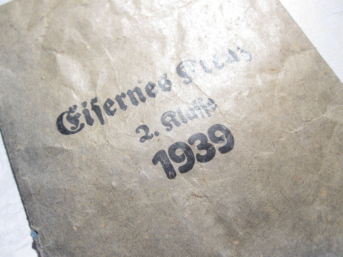 Leere Verleihungstüte für Eisernes Kreuz 2.Klasse 1939 (EK2/39) Hersteller: "65" &amp; "L/26" Klein&amp;Quenzer