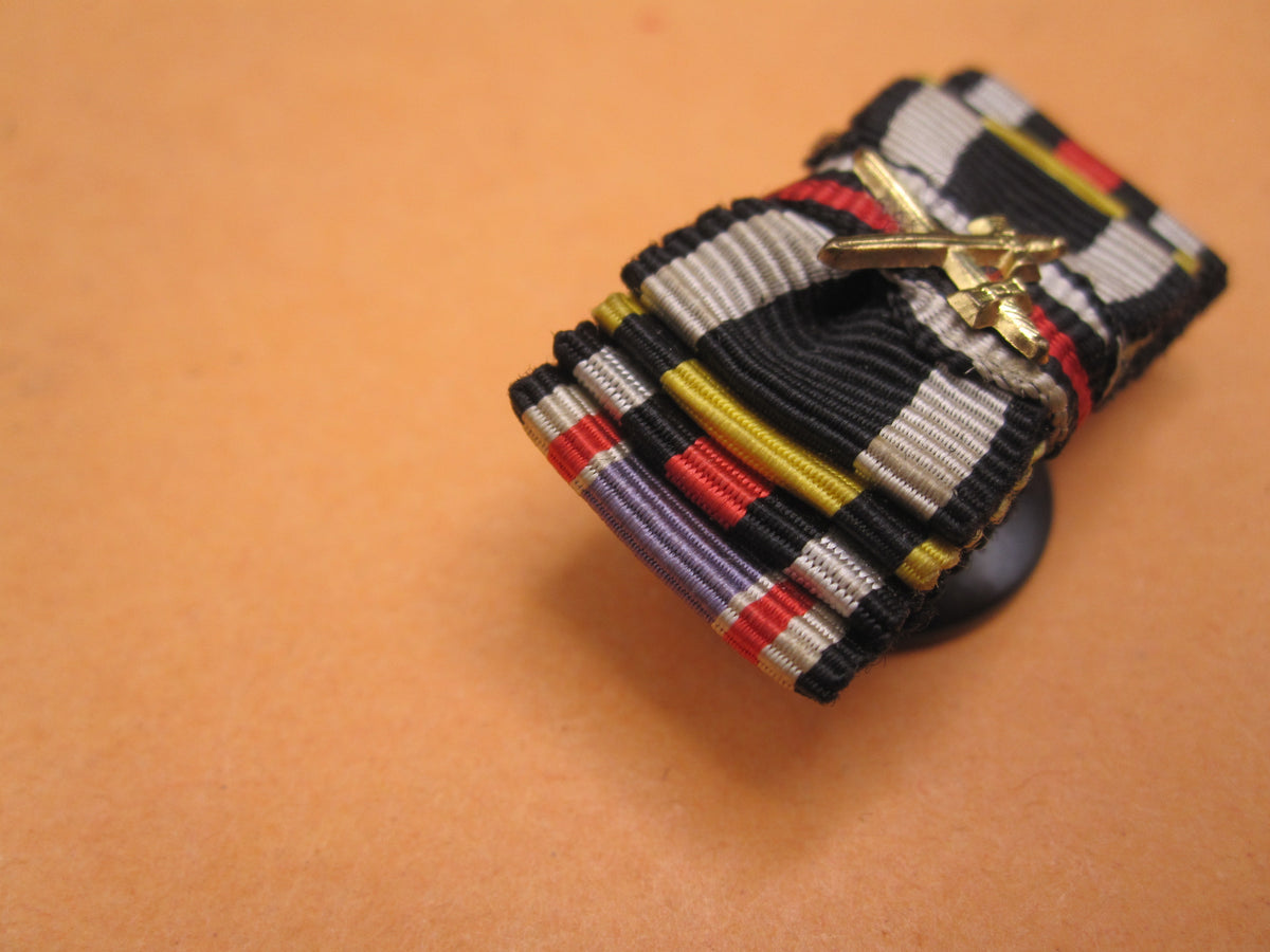 4er Knopflochschleife Feldspange Eisernes Kreuz Tapferkeitsmedaille Württemberg Luftschutzmedaille Preußen 1914 / 1938