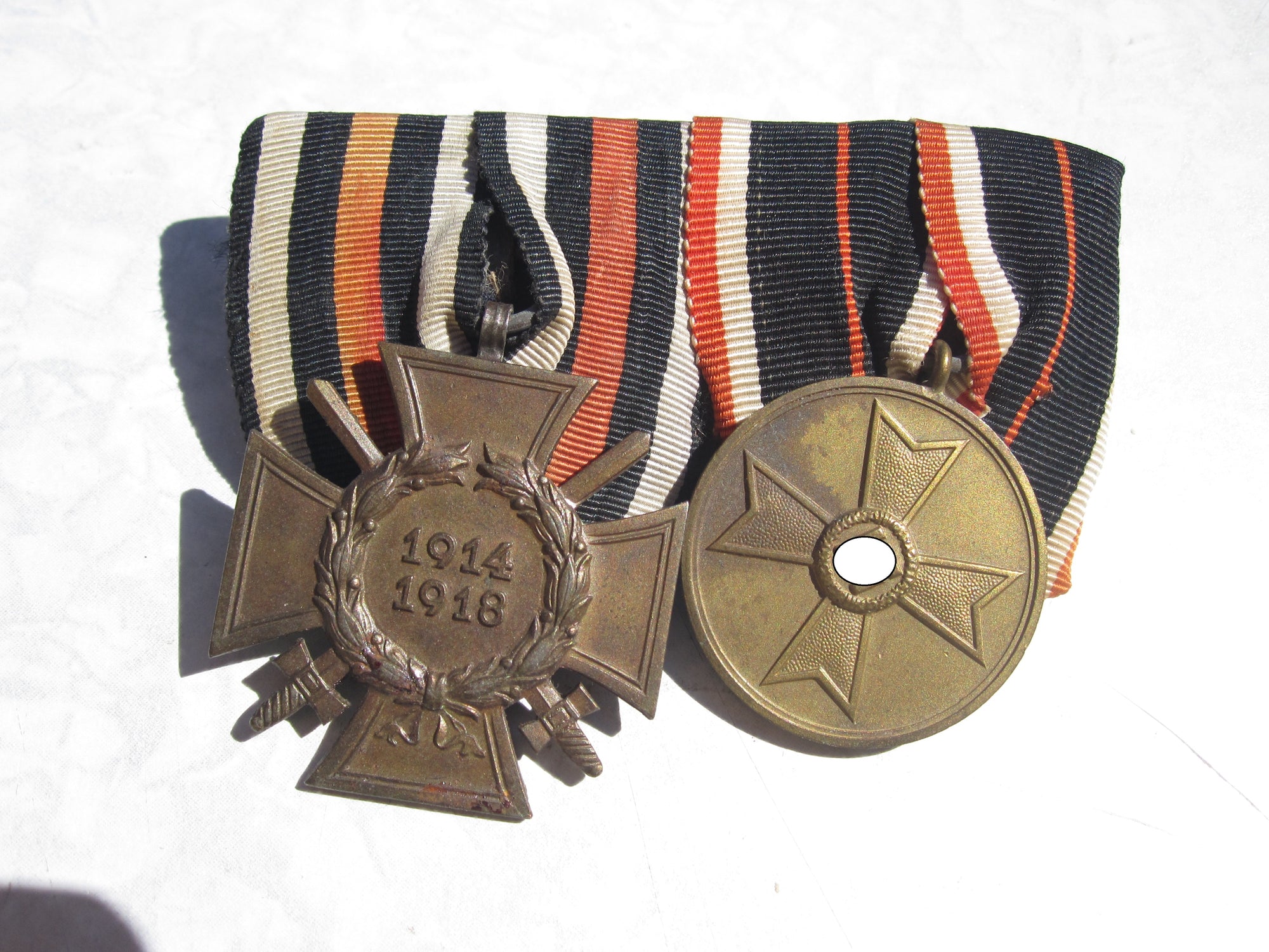 2er Ordensspange Ehrenkreuz für Frontkämpfer & Medaille zum Kriegsverdienstkreuz 1939