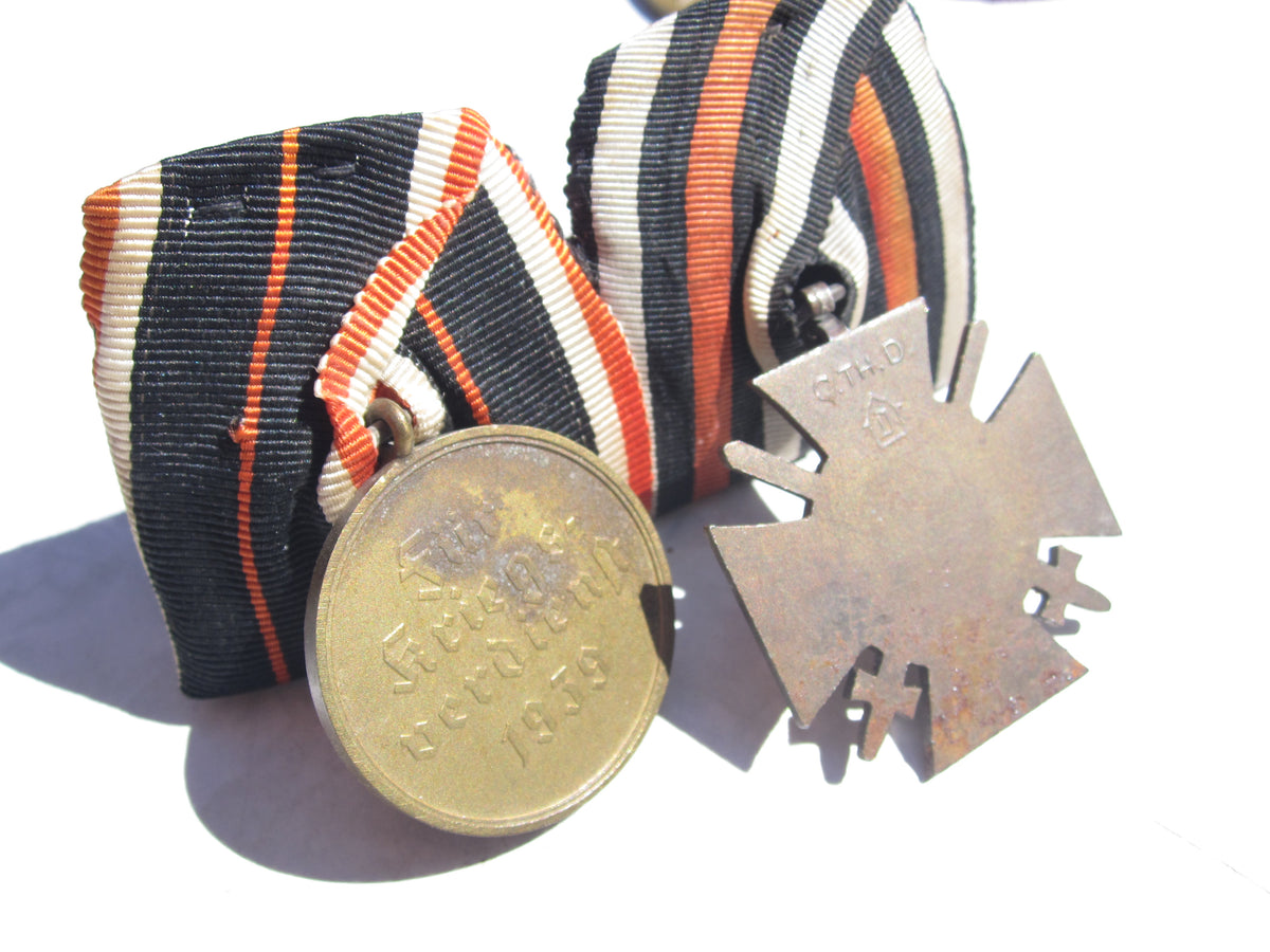 2er Ordensspange Ehrenkreuz für Frontkämpfer &amp; Medaille zum Kriegsverdienstkreuz 1939