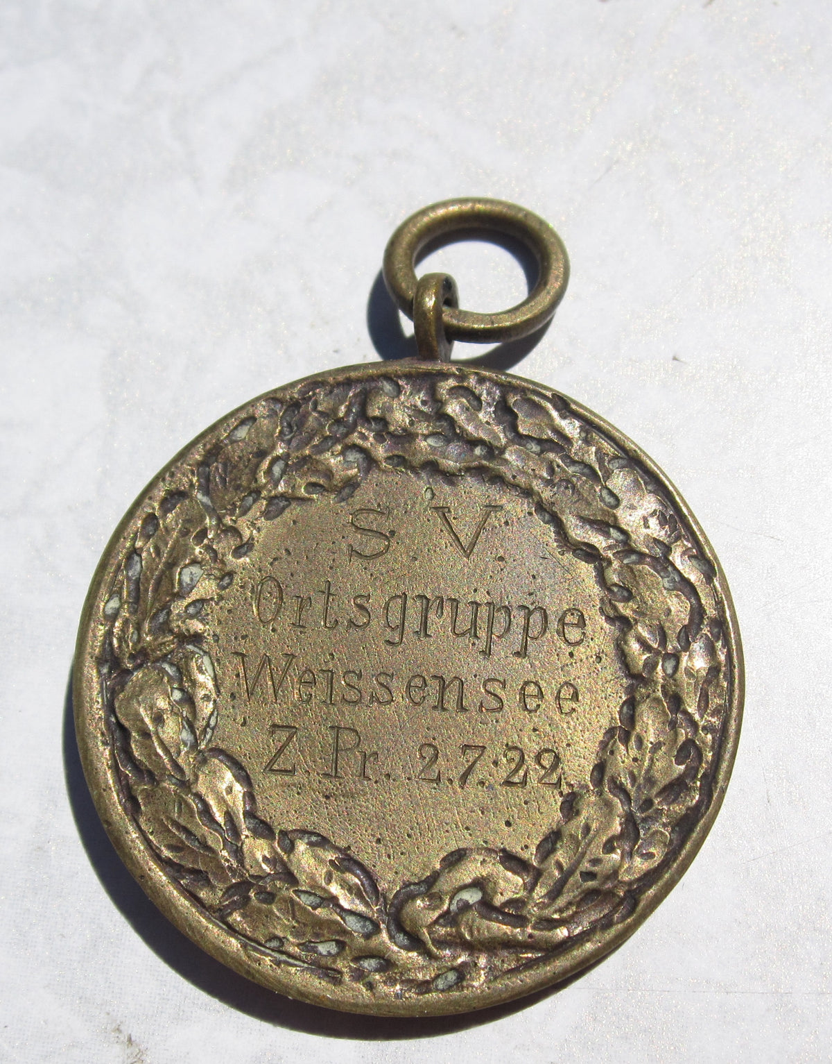 Hundemedaille deutsches Hundewesen Weissensee 1922