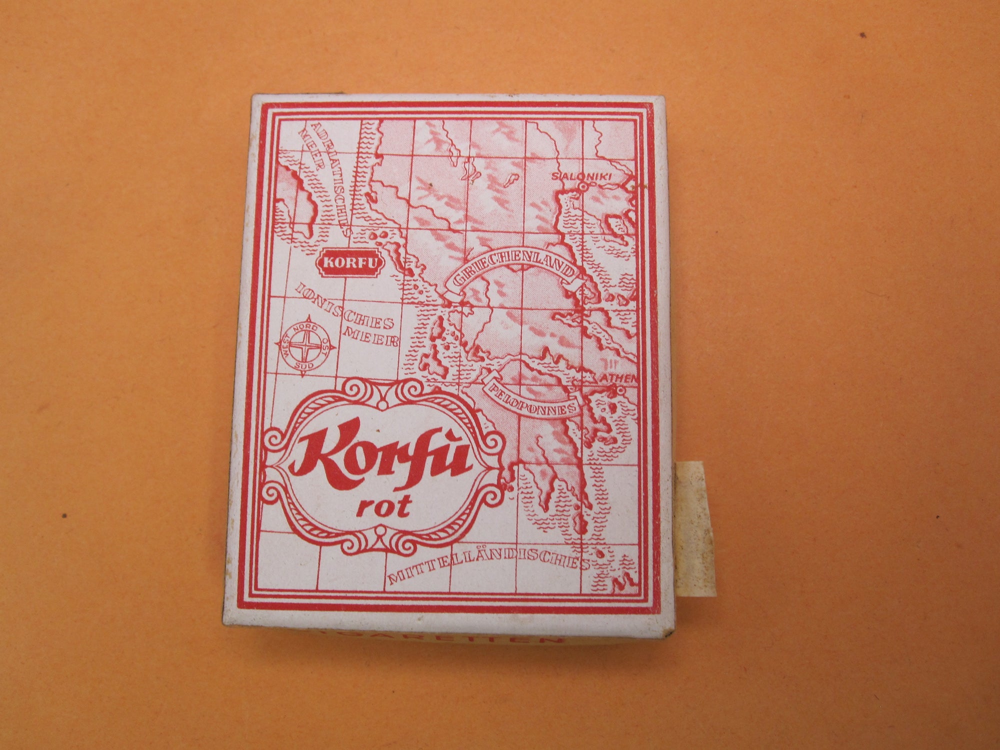ungeöffnete Marketenderware Wehrmacht Zigaretten KORFU / rot Dresden