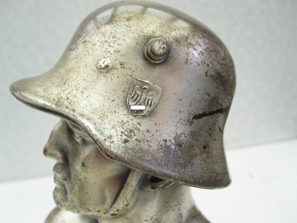 Erinnerungsstück Soldatenbüste Wehrmachtssoldat mit Stahlhelm Büste