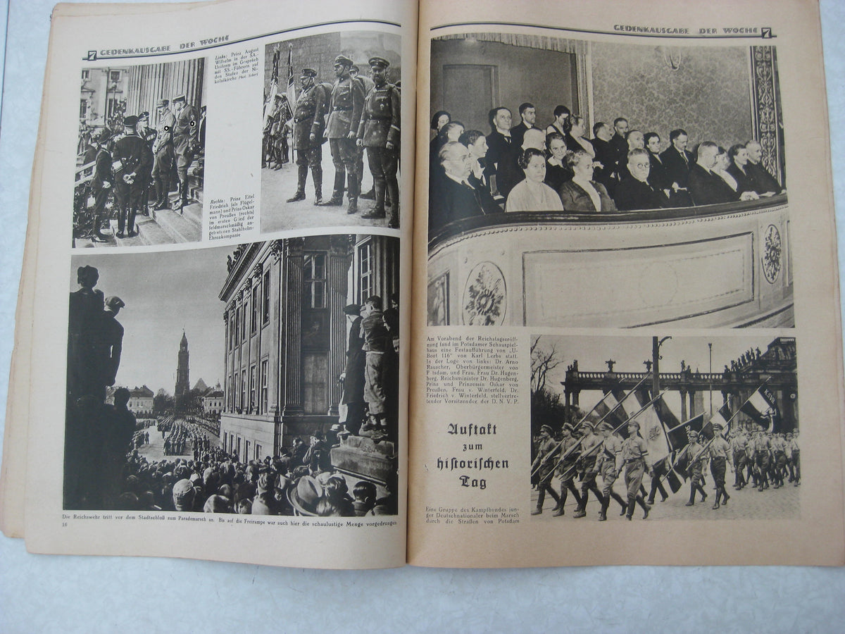 Der Tag von Potsdam zum 21. März 1933 Gedenkausgabe DIE Woche Buch Heft Sonderheft Illustrierte Zeitung