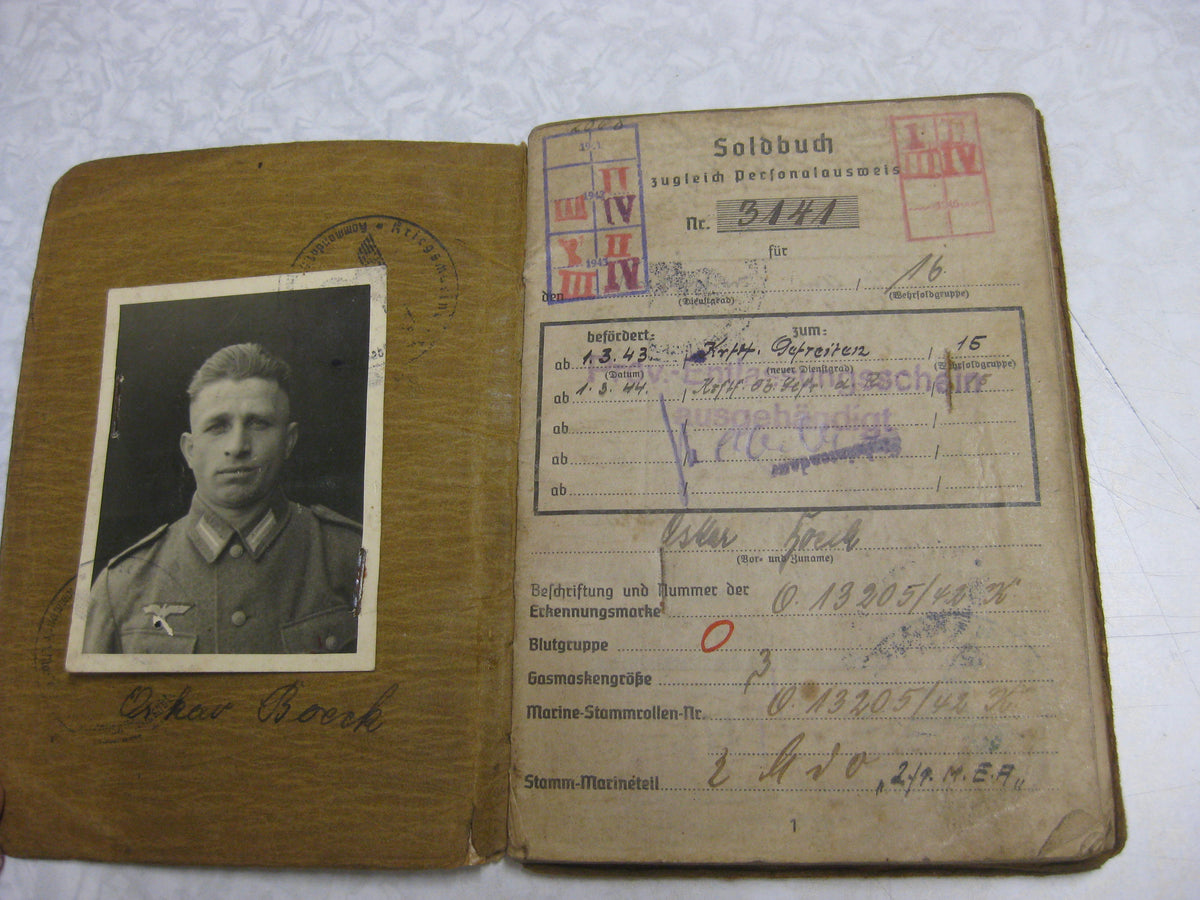 Soldbuch NARVIK NORWEGEN Drontheim  Bogen Lyngdal Verdal Marineartillerie Küstenartillerie