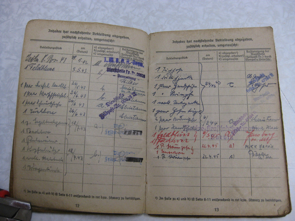 Soldbuch NARVIK NORWEGEN Drontheim  Bogen Lyngdal Verdal Marineartillerie Küstenartillerie