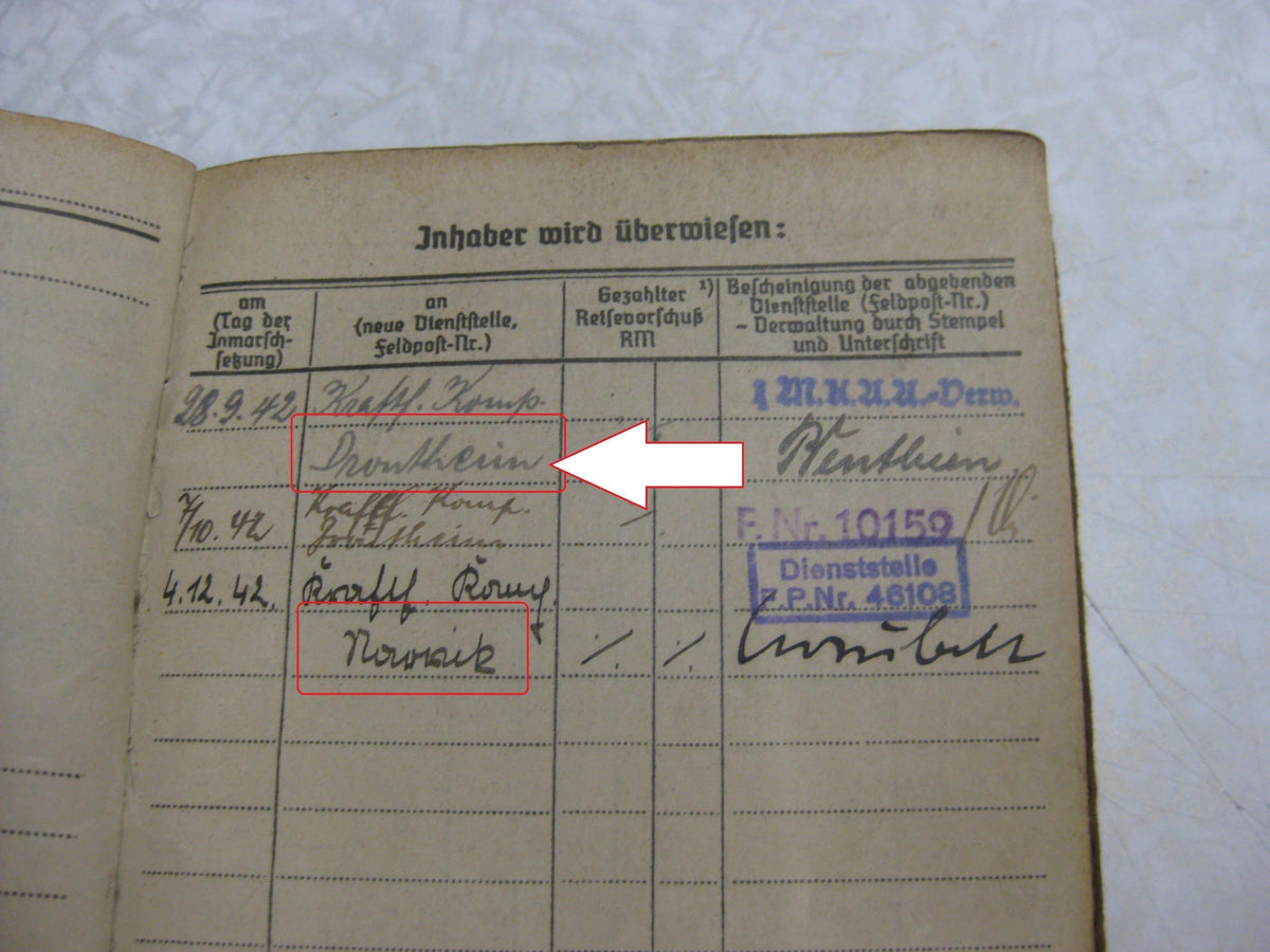 Soldbuch NARVIK NORWEGEN Drontheim  Bogen Lyngdal Verdal Marineartillerie Küstenartillerie