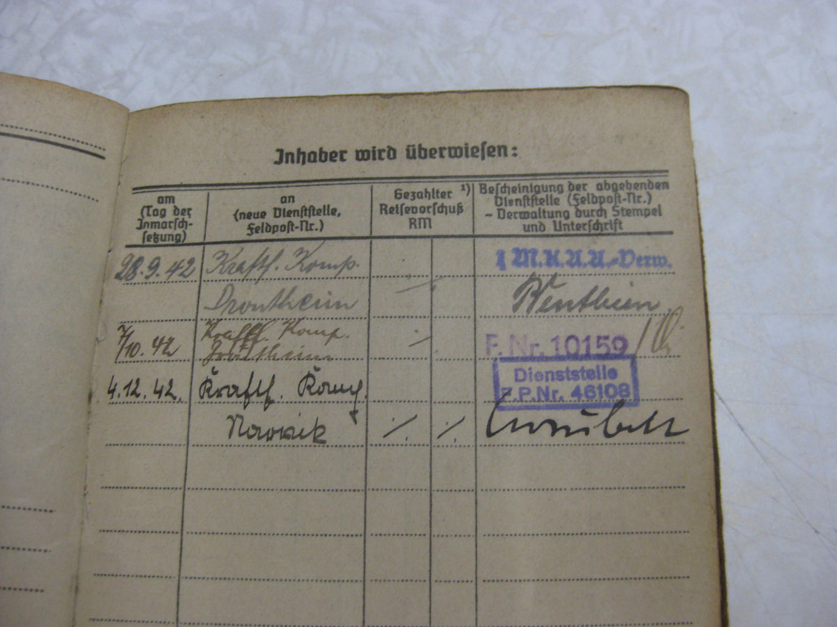 Soldbuch NARVIK NORWEGEN Drontheim  Bogen Lyngdal Verdal Marineartillerie Küstenartillerie