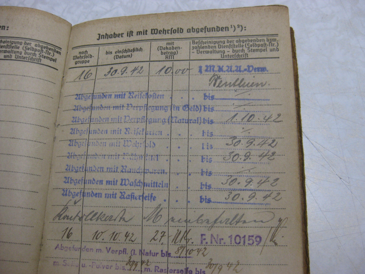 Soldbuch NARVIK NORWEGEN Drontheim  Bogen Lyngdal Verdal Marineartillerie Küstenartillerie