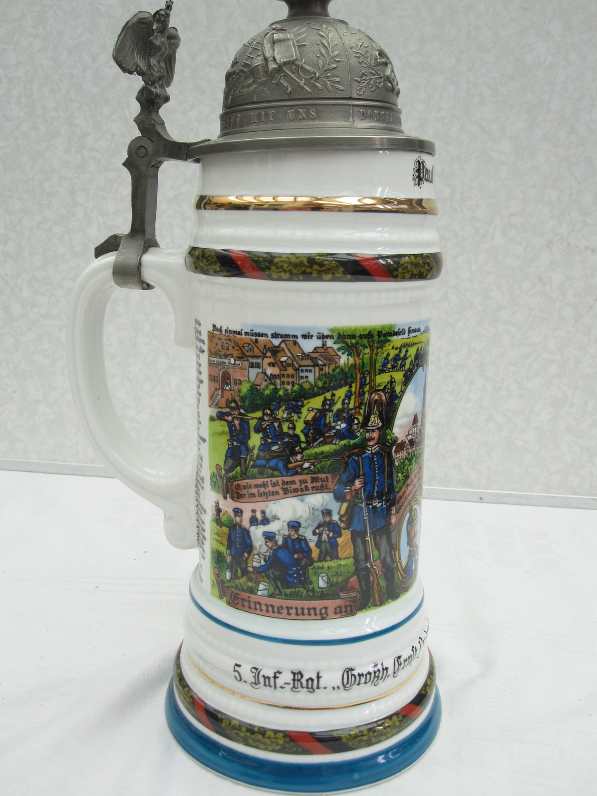 Reservistenkrug 5. Infanterie Regiment Großherzog Ernst Ludwig von Hessen BAMBERG 1909 / 1911