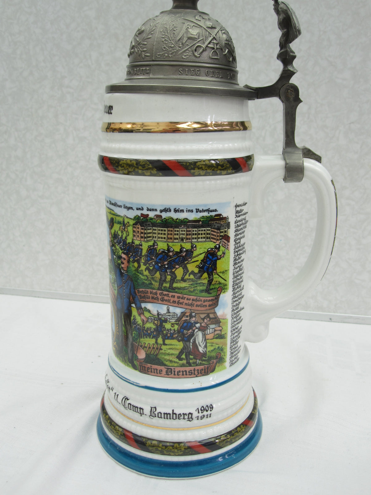 Reservistenkrug 5. Infanterie Regiment Großherzog Ernst Ludwig von Hessen BAMBERG 1909 / 1911