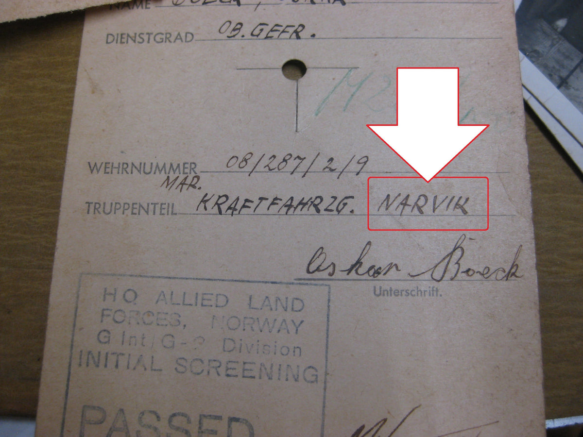 Soldbuch NARVIK NORWEGEN Drontheim  Bogen Lyngdal Verdal Marineartillerie Küstenartillerie