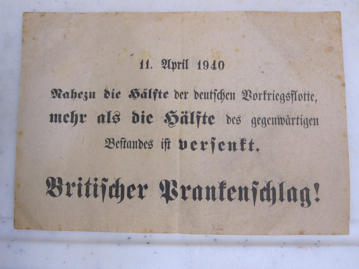 Alliiertes Britisches Flugblatt 1940