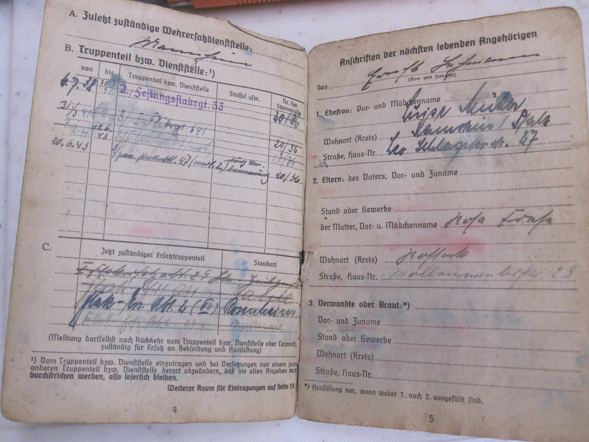 Militärpaß Soldbuch Wehrmacht Luftwaffe