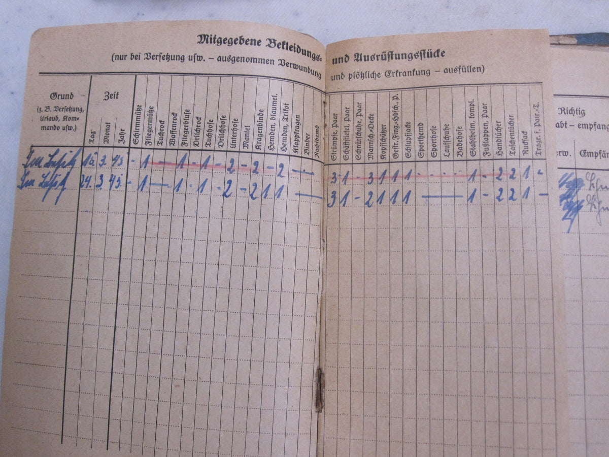 Militärpaß Soldbuch Wehrmacht Luftwaffe