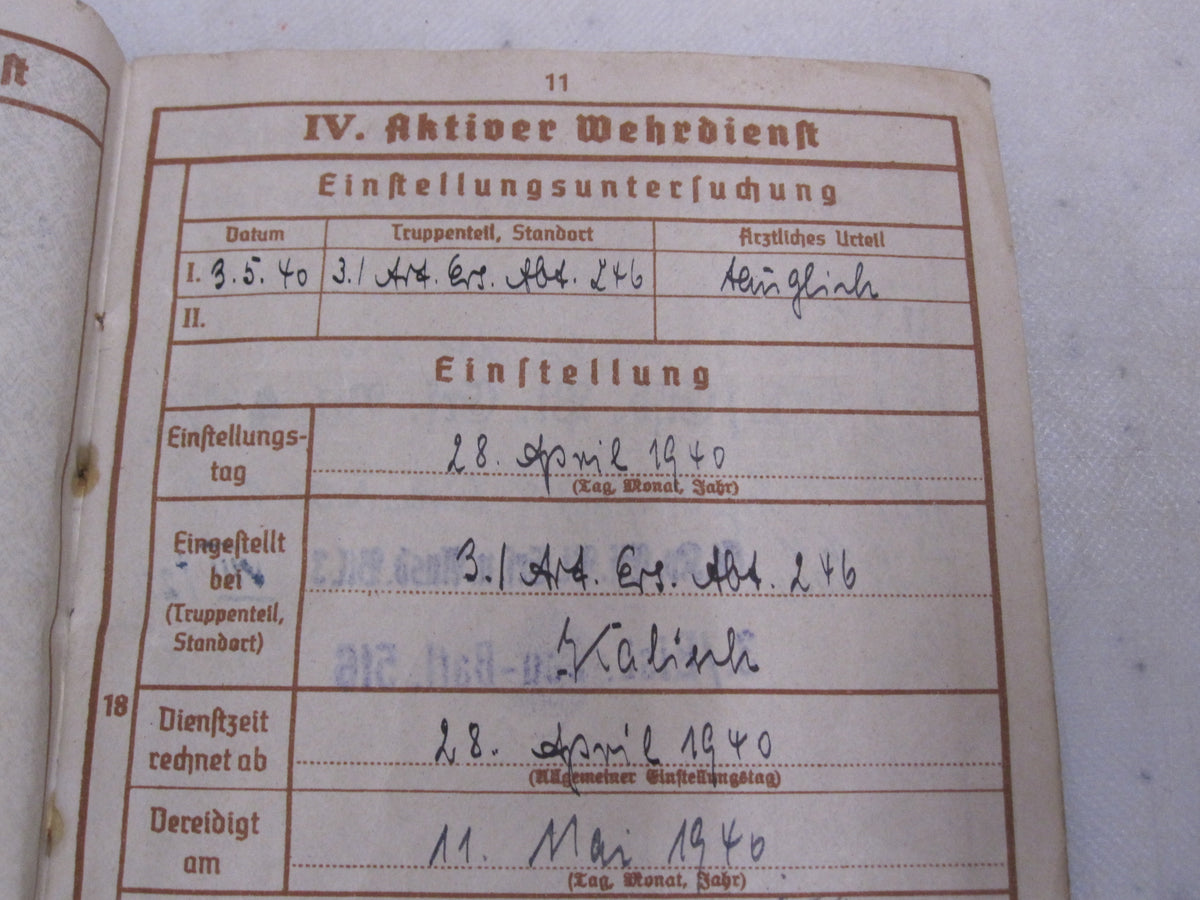 Wehrpaß Wehrmacht Heer