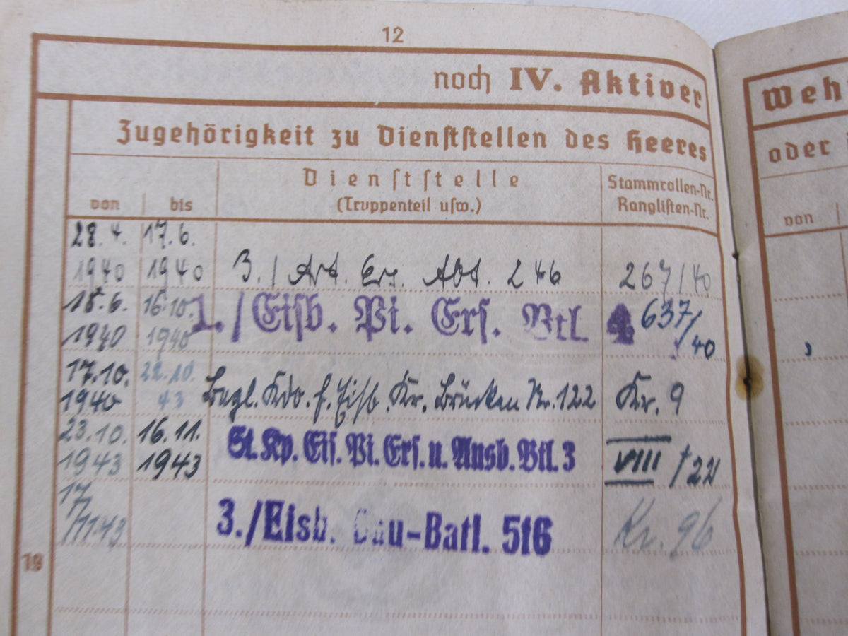 Wehrpaß Wehrmacht Heer