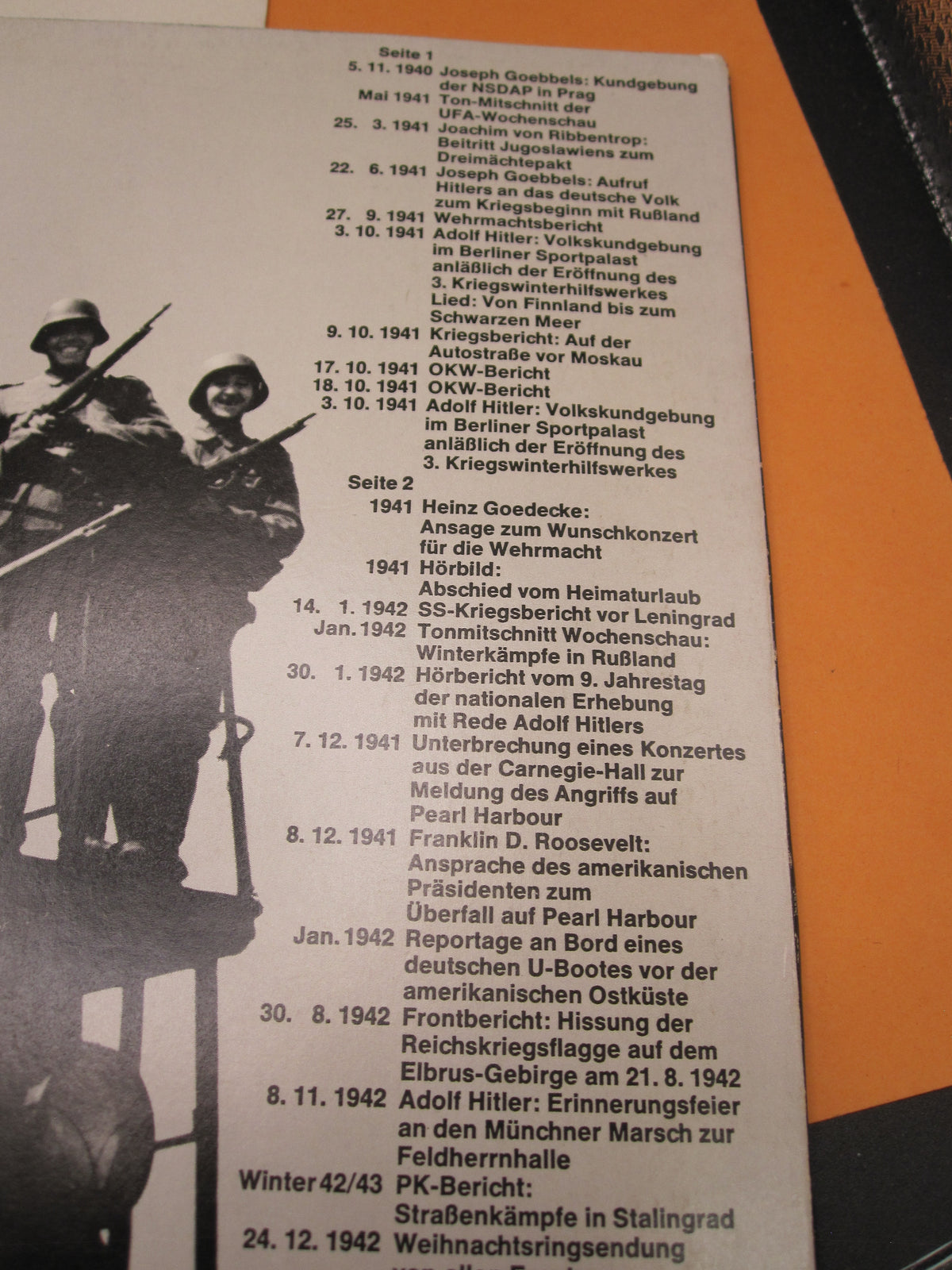 Schallplatte Ein Volk ein Reich ein Führer / Teil 3