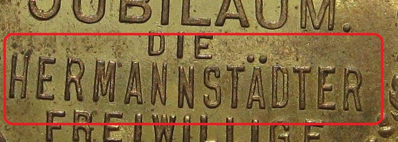 H.W. Erinnerungsabzeichen für 40 Jahre Feuerwehr HERMANNSTADT (Heute Sibiu) 1873 - 1913