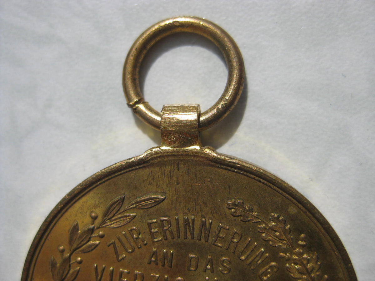 H.W. -  -  Erinnerungsabzeichen für 40 Jahre Feuerwehr HERMANNSTADT (Heute Sibiu) 1873 - 1913