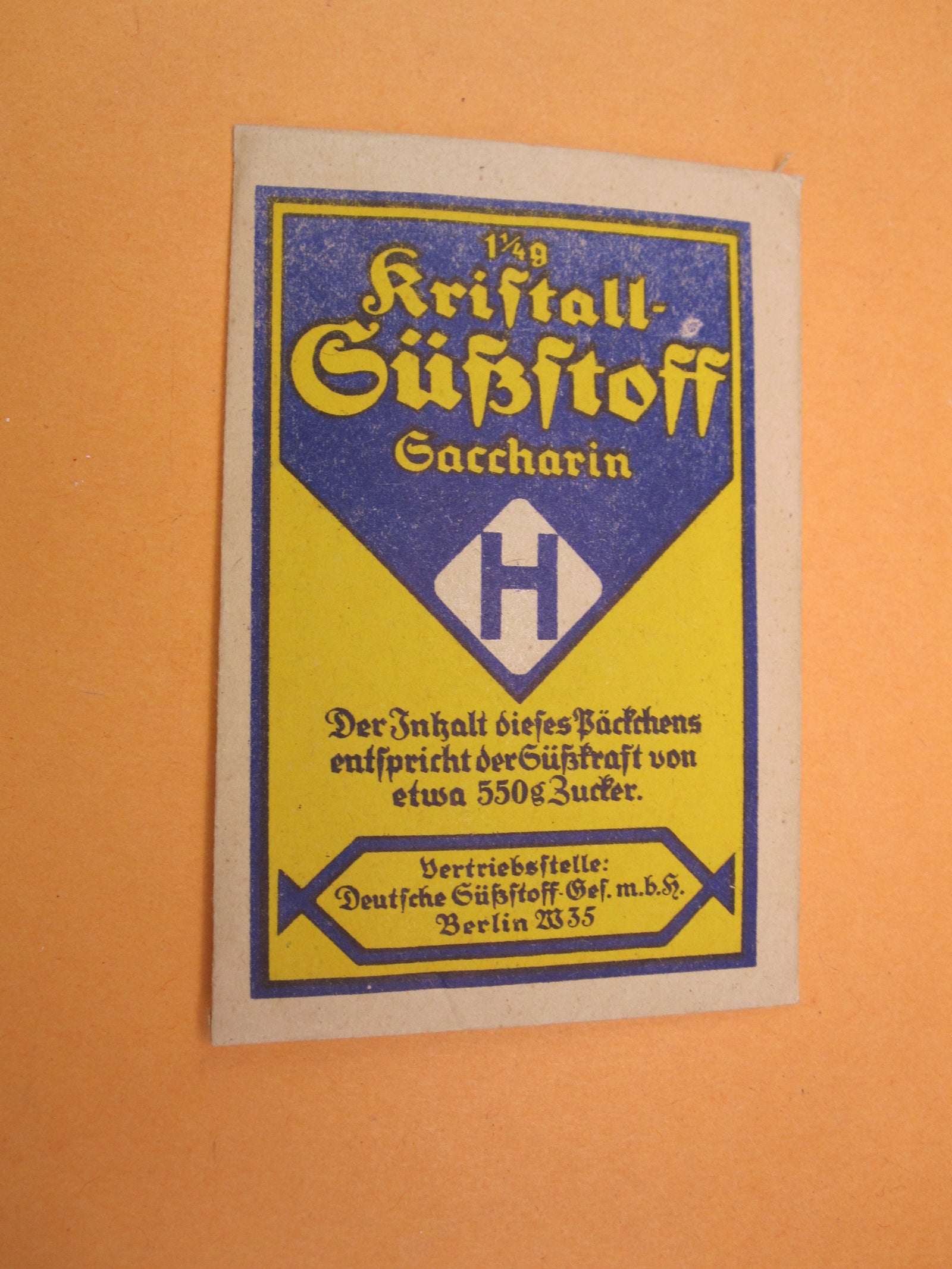 Originaler & alter Zuckerersatz / Süßstoff der Wehrmacht Marketenderware