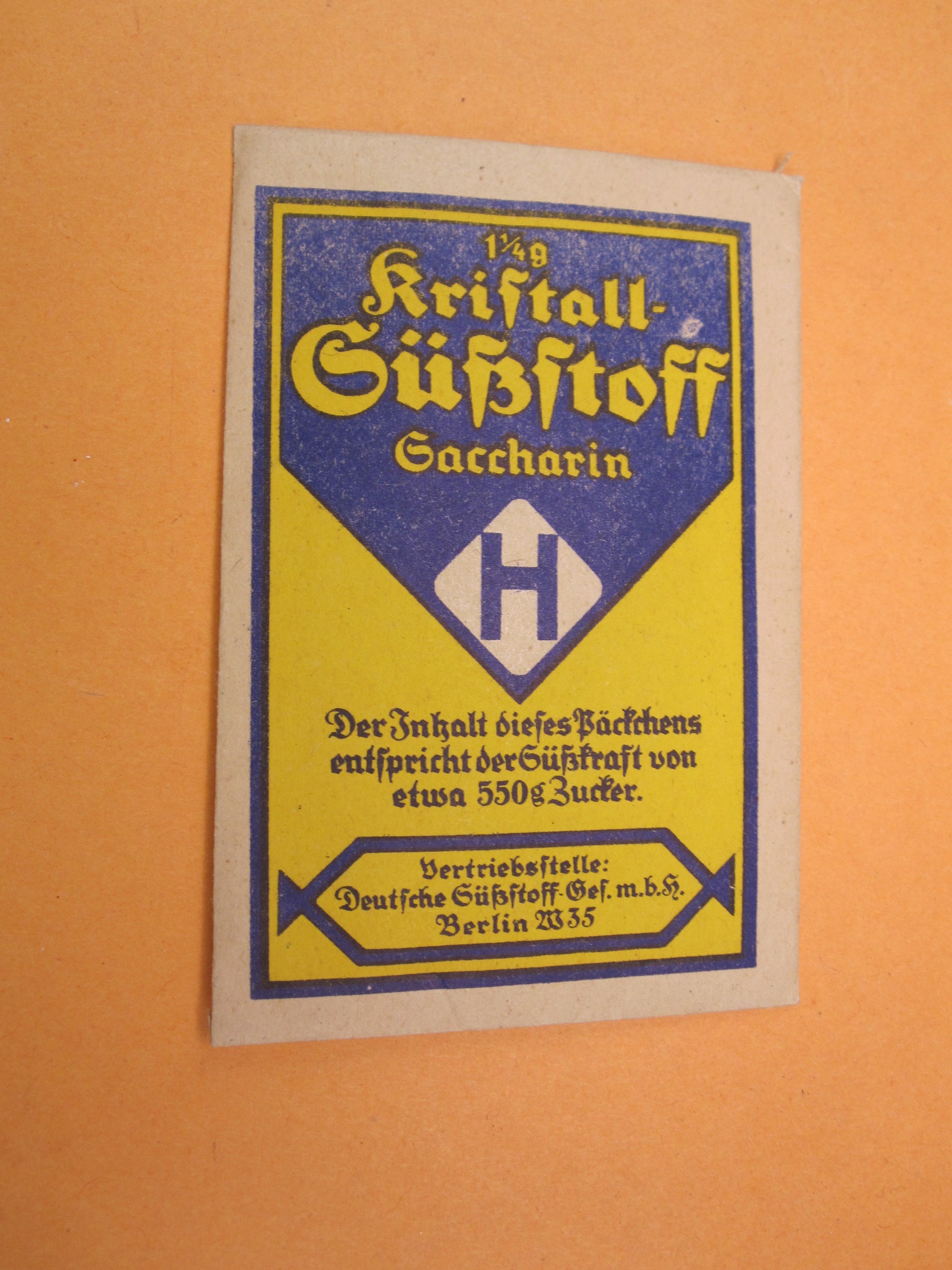 Originaler & alter Zuckerersatz / Süßstoff der Wehrmacht Marketenderware