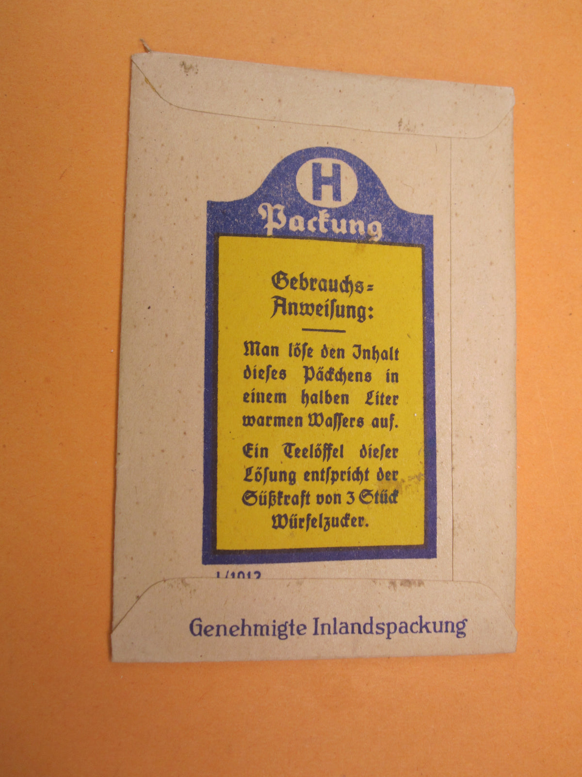 Originaler &amp; alter Zuckerersatz / Süßstoff der Wehrmacht Marketenderware