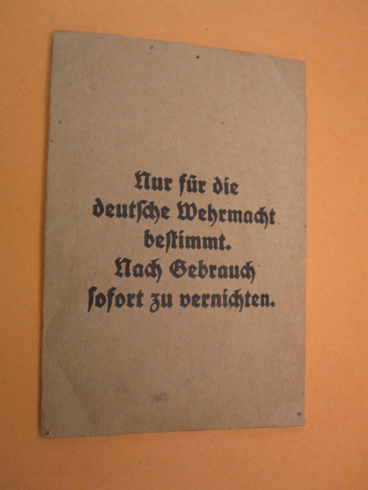 Kondompackung Kondomtüte Präservativ für Angehörige der Wehrmacht