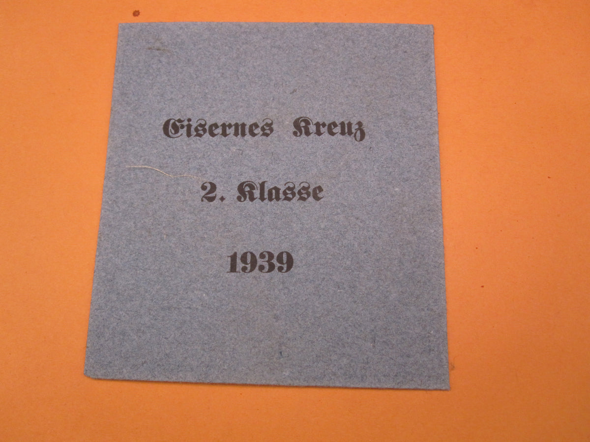 Leere Verleihungstüte Eisernes Kreuz 2.Klasse 1939 / EK2/39