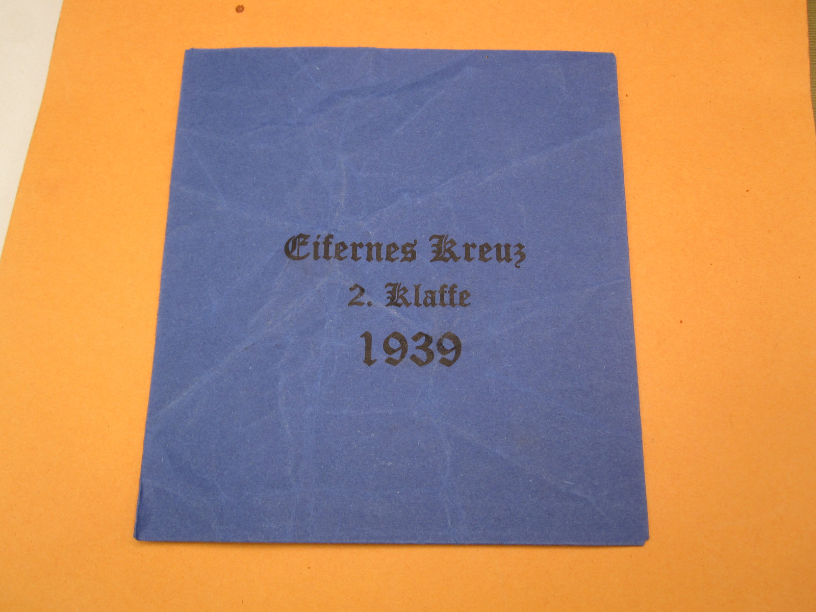 Leere Verleihungstüte Eisernes Kreuz 2.Klasse 1939 / EK2/39