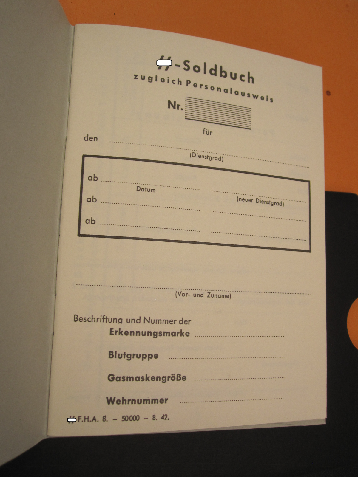 Waffen-SS Soldbuch mit Schutzhülle