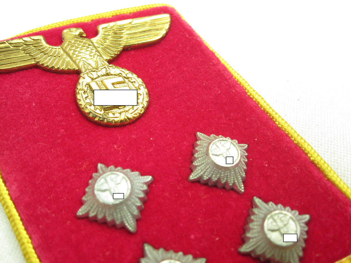 H.W.  -  -   NSDAP Partei Kragenspiegel für Reichsleitung