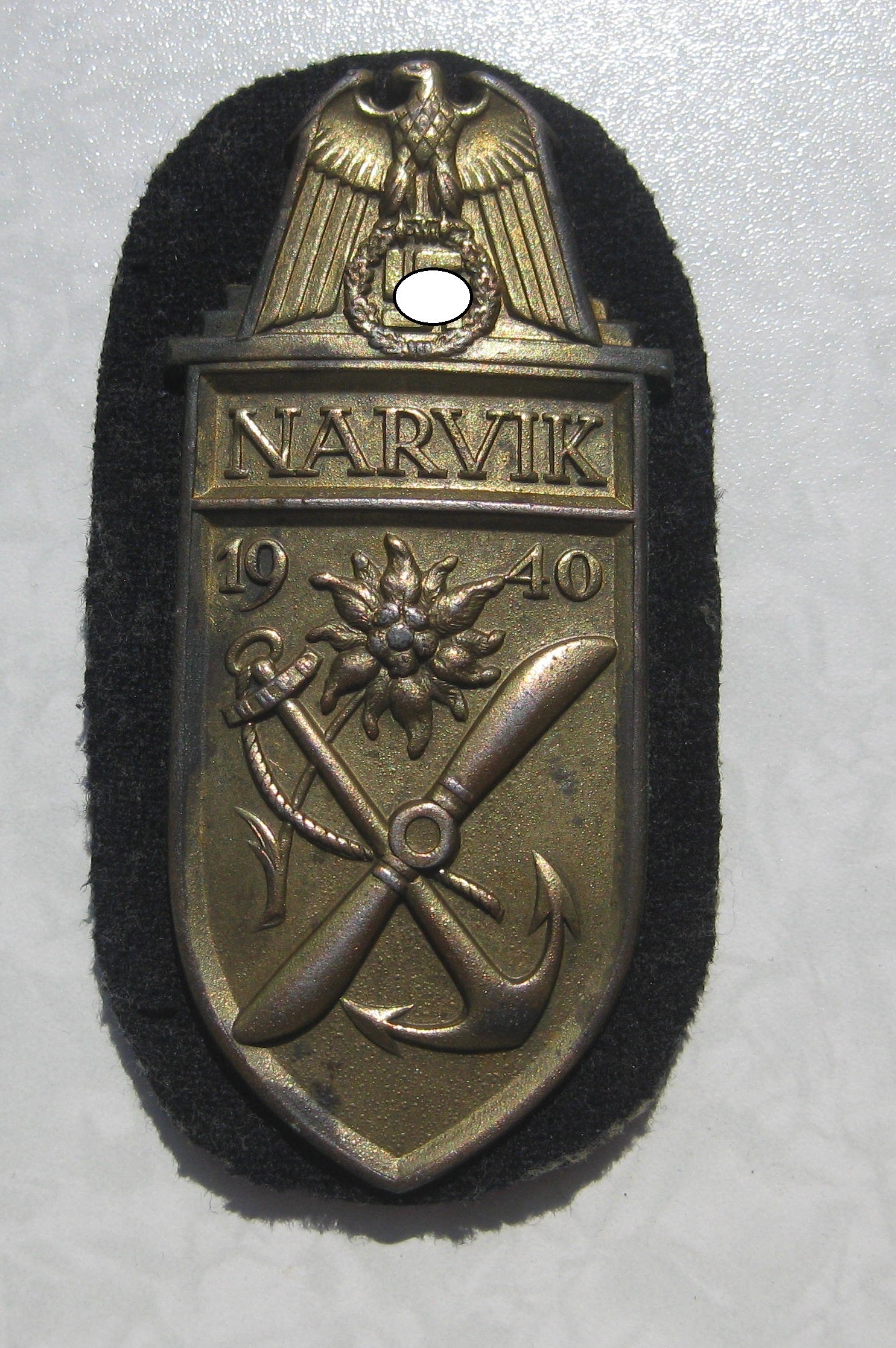 H.W. Narvikschild 1940 in Gold Kriegsmarine