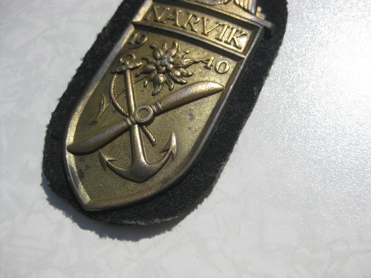 H.W. Narvikschild 1940 in Gold Kriegsmarine