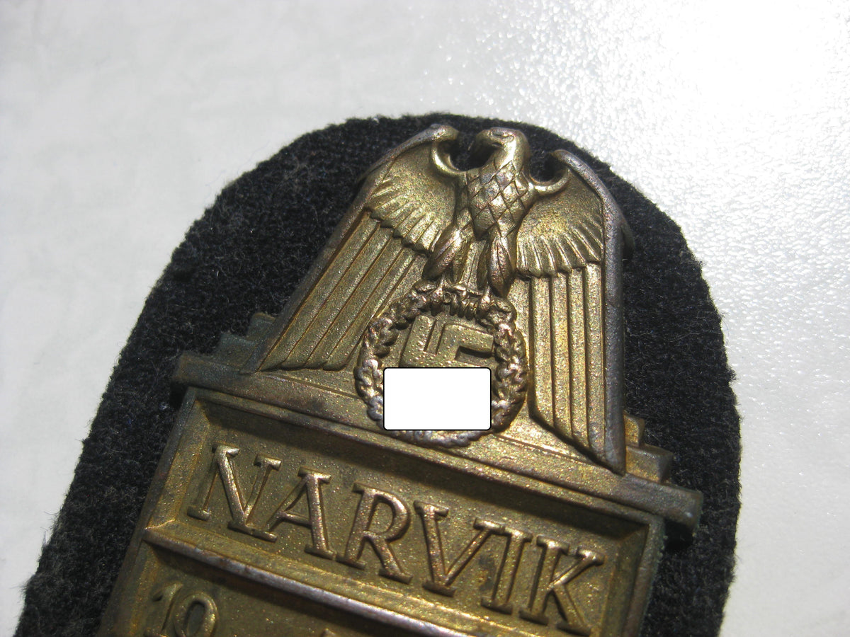 H.W. Narvikschild 1940 in Gold Kriegsmarine