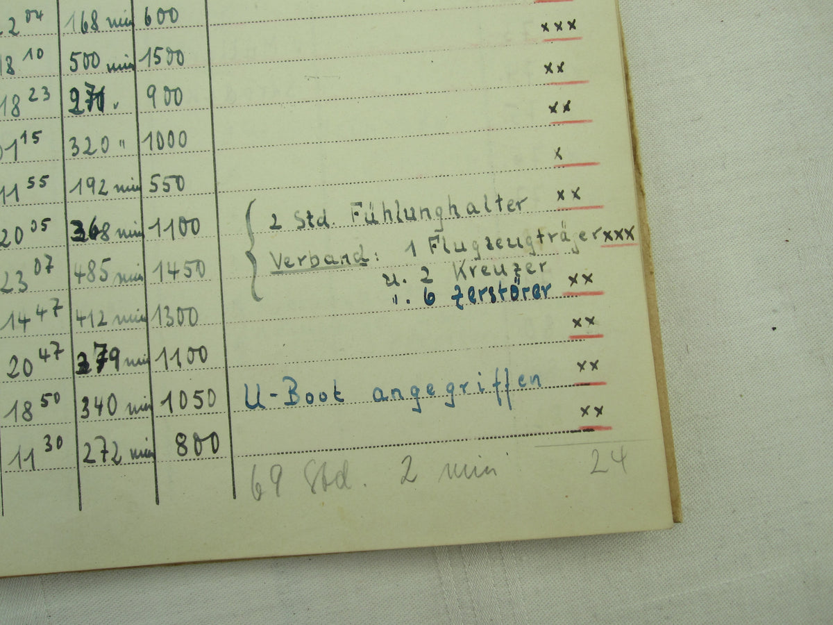 Flugbuch &amp; Leistungsbuch für SEEFLIEGER Träger Ehrenpokal der Luftwaffe Frontflugspange Gold EK1/39  etc etc