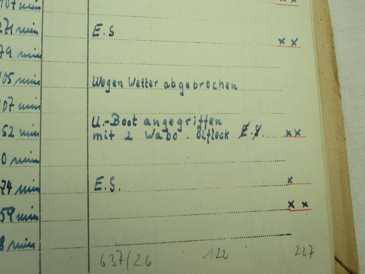 Flugbuch &amp; Leistungsbuch für SEEFLIEGER Träger Ehrenpokal der Luftwaffe Frontflugspange Gold EK1/39  etc etc