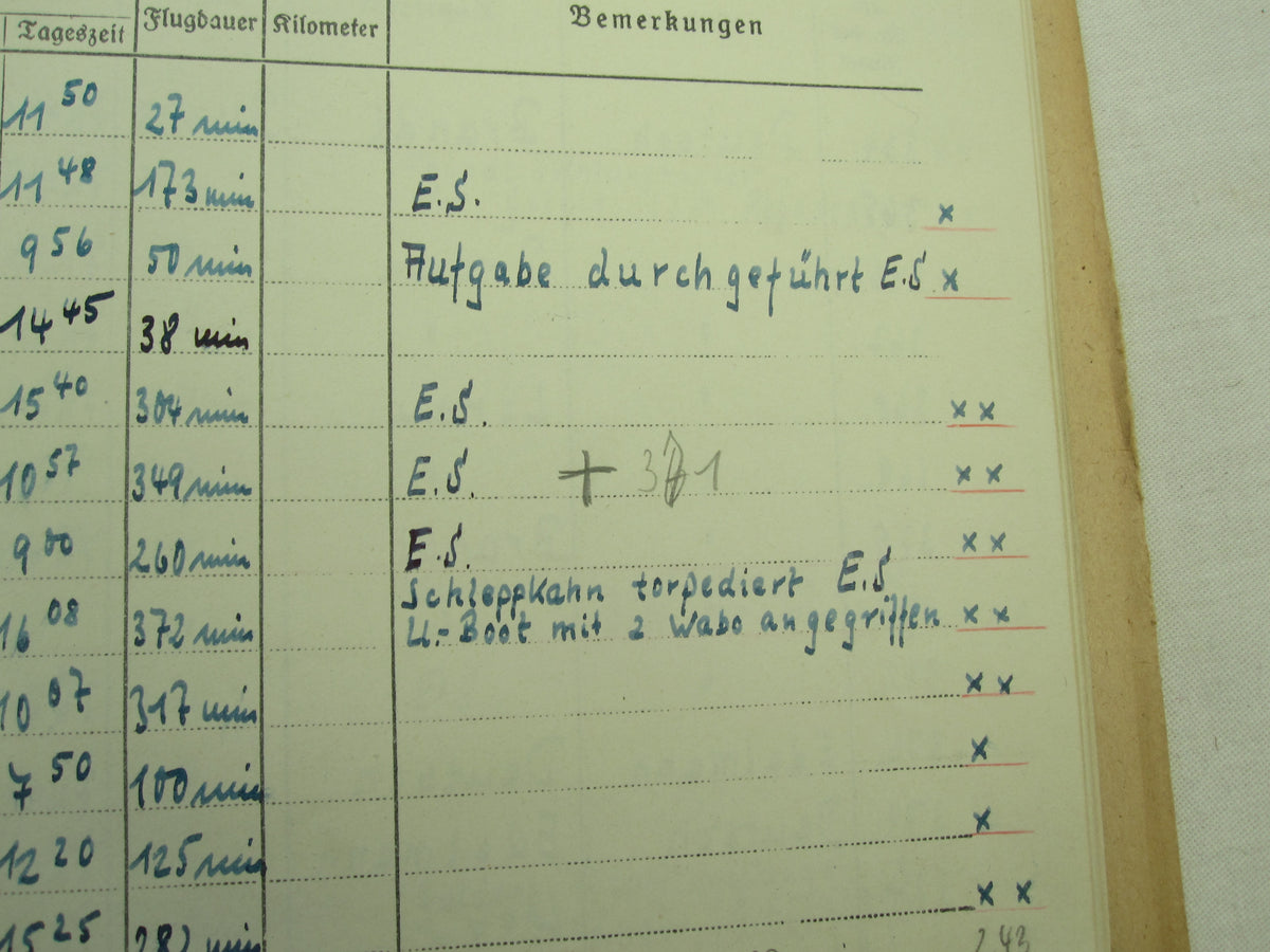 Flugbuch &amp; Leistungsbuch für SEEFLIEGER Träger Ehrenpokal der Luftwaffe Frontflugspange Gold EK1/39  etc etc