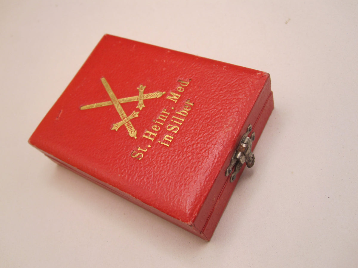 Silberne Medaille des Militär Sankt Heinrich Orden Sachsen im Verleihungsetui