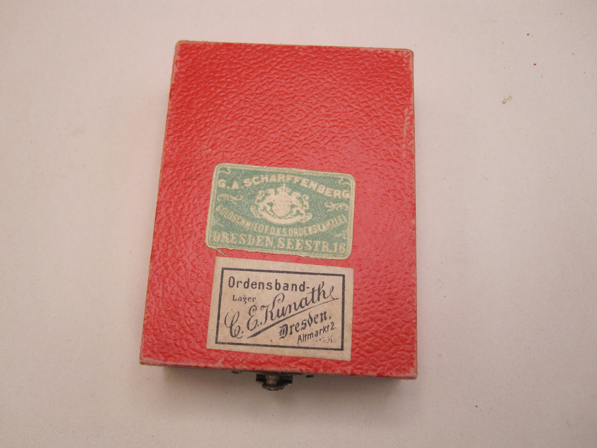 Silberne Medaille des Militär Sankt Heinrich Orden Sachsen im Verleihungsetui